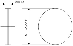 Linear Polarizing Plate for Visible Range: Outline drawing