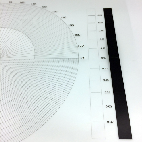 Transparent Film Test Chart (Angle ･ R radius ･ Line width): Photo03